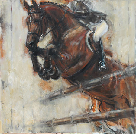 Rosemary Parcell nz horse paintings, art of flying